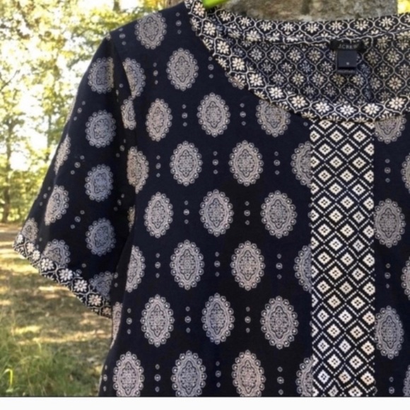 J Crew : printed blue cotton top - Picture 5 of 9